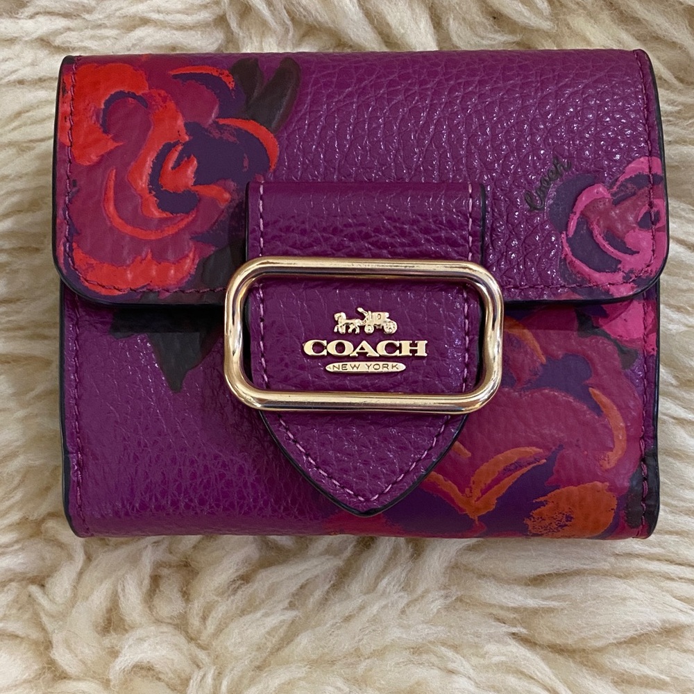 Coach Leather Floral Wallet